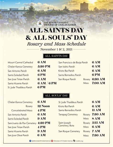 All Saints Day & All Souls’ Day Mass Schedule – Roman Catholic Diocese of Chalan Kanoa