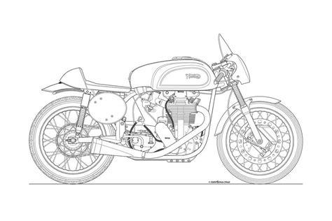 line drawing | Motorcycles | Pinterest | Manx, Motorcycle engine and Engine