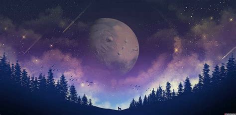 Moon Forest Purple Galaxy Animated By ©Motion – Hut: Live For Windows & MacOS, Anime Purple ...