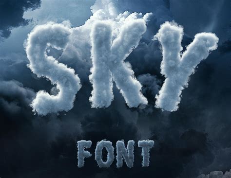 3D Sky / Cloud Font - GK Mockups Store