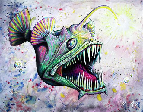 Angler Fish Drawing by Aaron Spong - Pixels