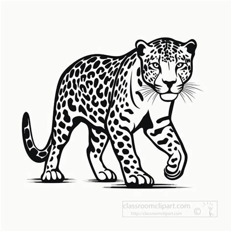 Animal Outline Clipart-jaguar black outline clip art