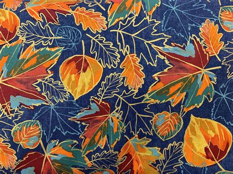 Fall leaves fabric fall fabric autumn fabric woodland | Etsy