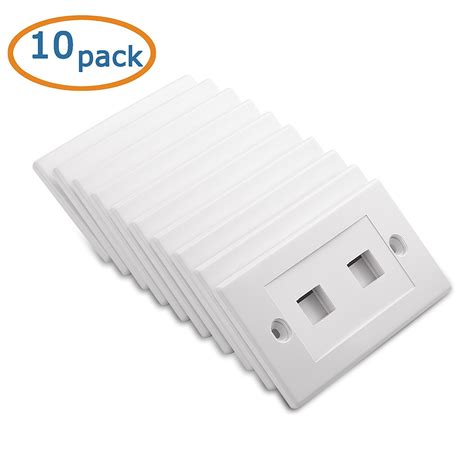 [UL Listed] Cable Matters 10-Pack 2 Port Keystone Wall Plate (Cat6 ...