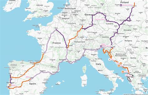 Europe Long Trip Itinerary Map From Start to Finish - 200 Days in Europe