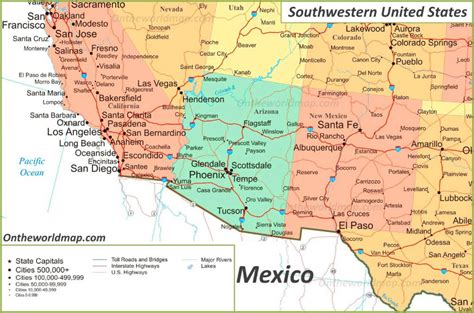 Map Of Southwestern United States | Printable Road Map Of Southwest Usa - Printable US Maps