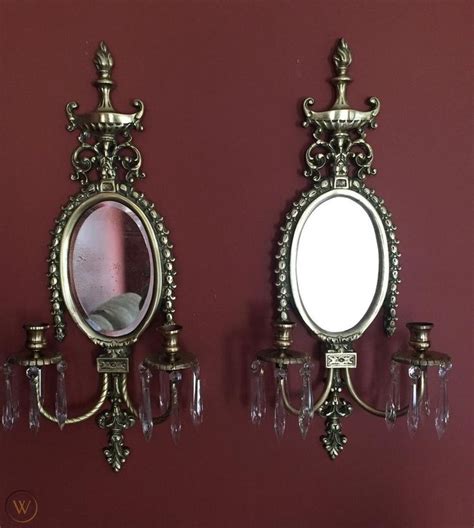 Wall Mirror Sconces Candle Holders ... | Candle mirror, Antique mirror ...