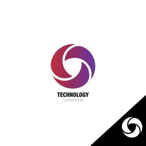 full color tech logo concept, isolated white color baground, editable ...