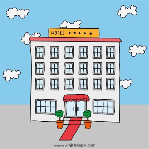 Free Vector | Hotel drawing vector