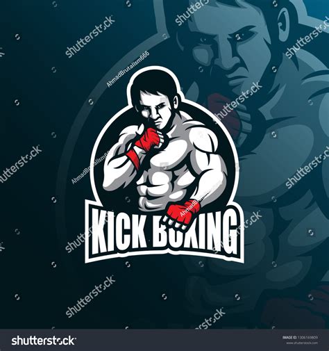 Kick Boxing Vector Mascot Logo Design Stock Vector (Royalty Free) 1306169809 | Shutterstock