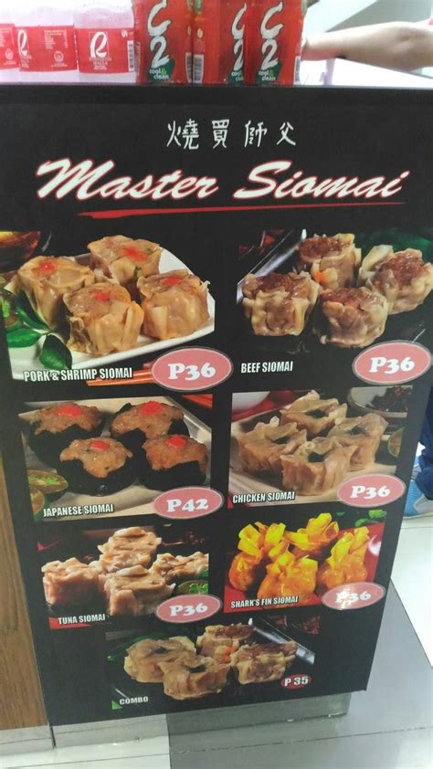 Menu at Master Siomai restaurant, Iloilo City, UNit # 01774