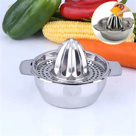 Stainless Steel Manual Juicer Fruit Lemon Squeezer with Bowl Juicer ...