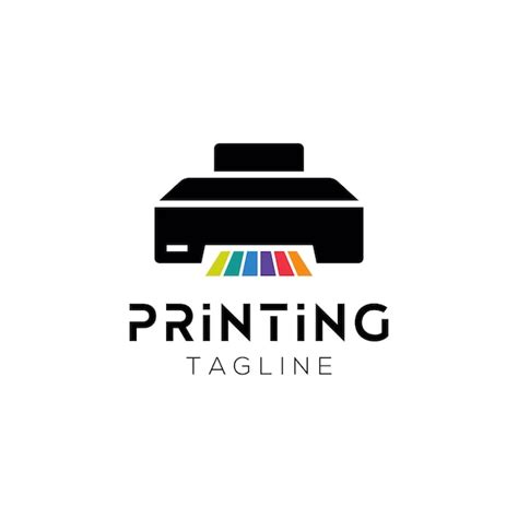 Premium Vector | Printing company logo design with printer graphics and ...