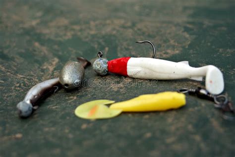 A Macro Shot of Some Perch Fishing Lures. Stock Photo - Image of lures, fishing: 177135496