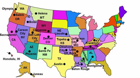 Picture Of States And Capitals