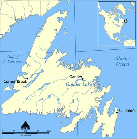 Gander Lake Map - Mapsof.Net