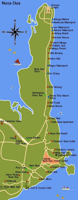 Map of Nusa Dua - Bali Island