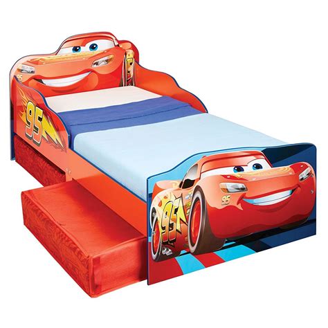 DISNEY CARS TODDLER BED WITH STORAGE JUNIOR LIGHTNING MCQUEEN + MATTRESS OPTION | eBay