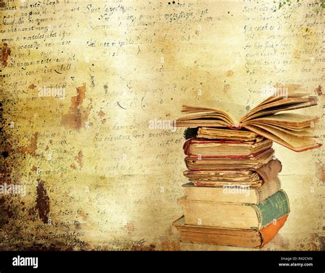 Vintage background with old books Stock Photo - Alamy