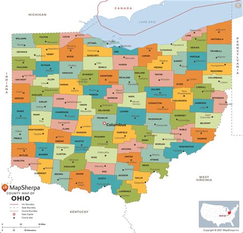 Ohio County Map – American Map Store