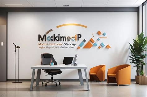 Premium AI Image | office interior wall signage mockup template