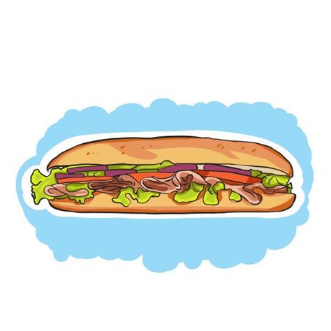 Sub Sandwich Vector at GetDrawings | Free download