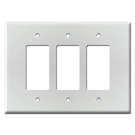 5 Rocker Light Switch Covers - Brushed Aluminum