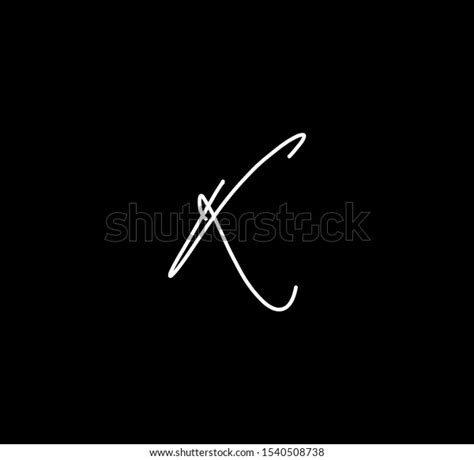 Letter K Cursive Initial Signature Handwriting Stock Vector (Royalty ...