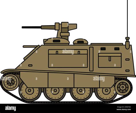 Hand drawing of an old sand small armored vehicle Stock Vector Image ...