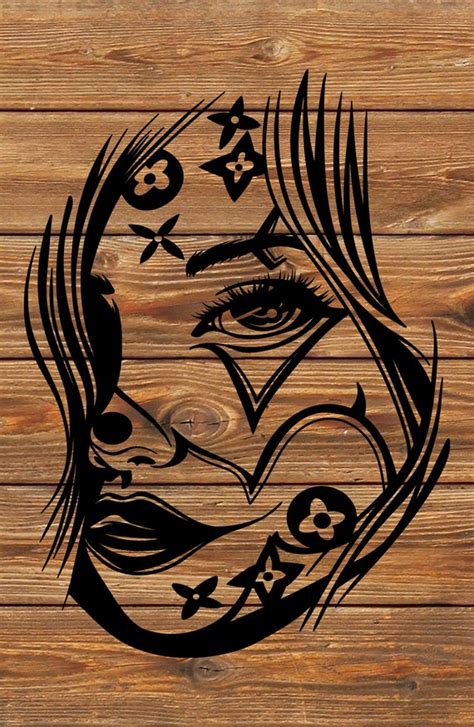 PNG SVG File Chicano Sexy Clown Face Girls Tattoo - Etsy