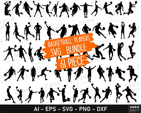 Basketball Player Svg Bundle Basketball Player Silhouette - Etsy