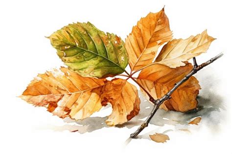 Premium AI Image | A watercolor painting of autumn leaves.