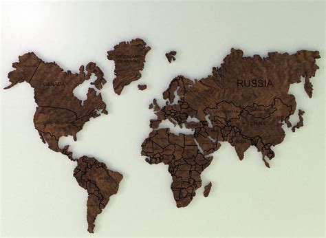 high resolution realistic wooden world map 3d model 3D model | CGTrader