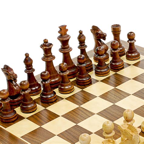 Traditional Staunton Wood Chess Set with a Wooden Board – 14.75 inch Board with 3.75 inch King ...