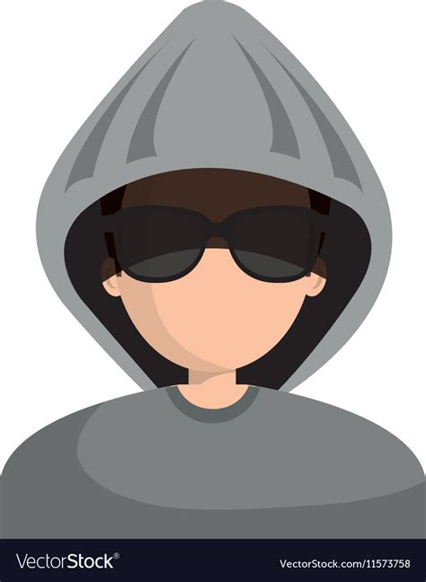 Hacker character avatar icon Royalty Free Vector Image