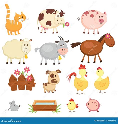 Farm animals stock vector. Illustration of cartoon, goat - 30935801