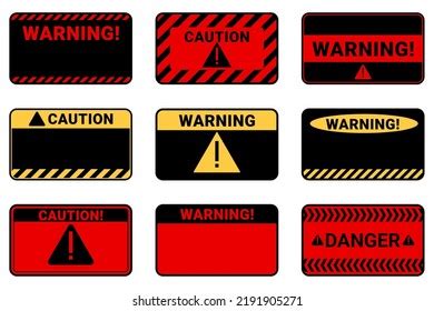 Blank Label Warning Caution Sticker Template Stock Vector (Royalty Free ...