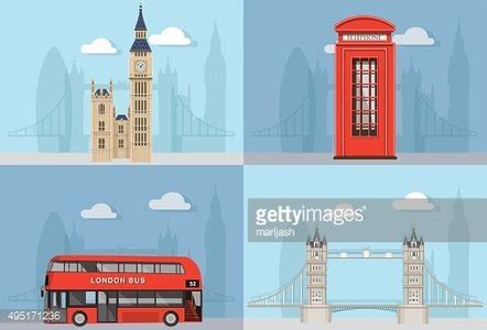 London City Landmarks With City Silhouette Stock Clipart | Royalty-Free | FreeImages