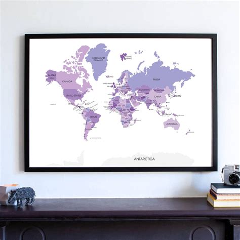 World Map Poster Custom Travel Map World Map Wall Art My - Etsy