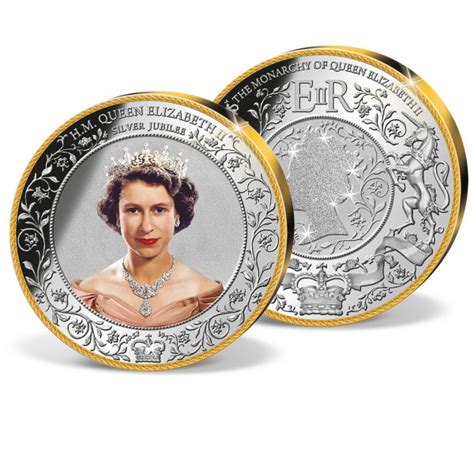 Queen Elizabeth II Silver Jubilee Colossal Commemorative Coin | Gold-Layered | Gold | American Mint