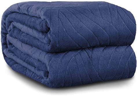 Navy Big Blanket Fleece King Size 108" x 90" - Lightweight Blanket for Bed or Couch - Super Soft ...