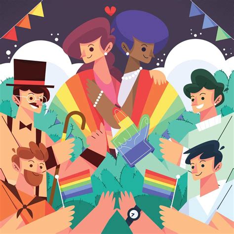 Taking Part In The Pride Month LGBTQ Festival 7328344 Vector Art at ...