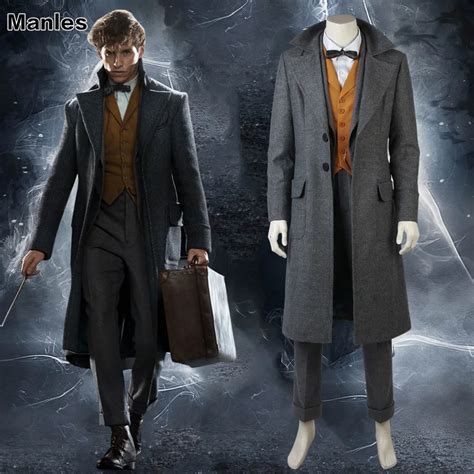 Fantastic Beasts and Where to Find Them 2 Costume Newt Scamander Cosplay Suit Carnival Adult Men ...