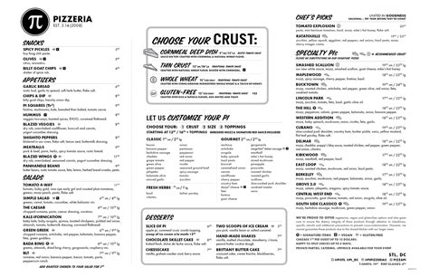 Pi Pizza Menu on Behance