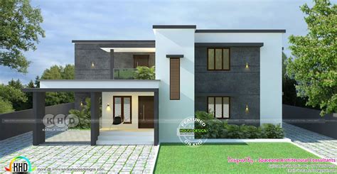 Simple flat roof style modern home 1650 sq-ft