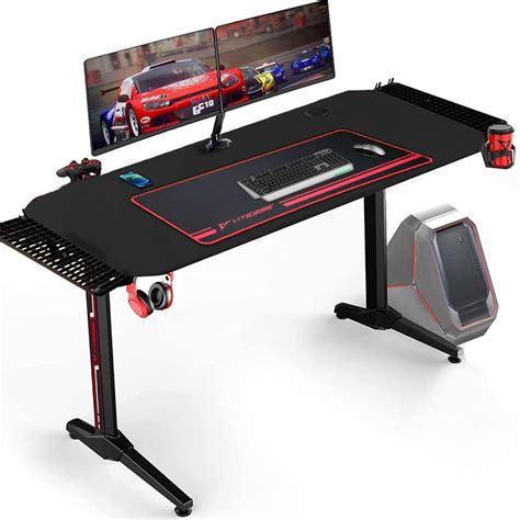 EUREKA ERGONOMIC Z60 Gaming Desk 60 Inch Computer Desk Z Shaped Large ...