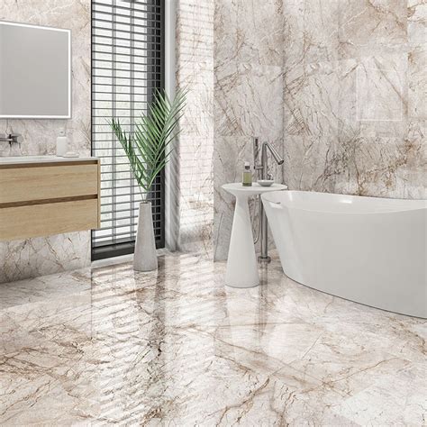 Europa Polished Marble Effect Porcelain Tile 1200x600mm