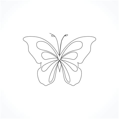 Continuous line drawing of beautiful butterfly 5892535 Vector Art at Vecteezy