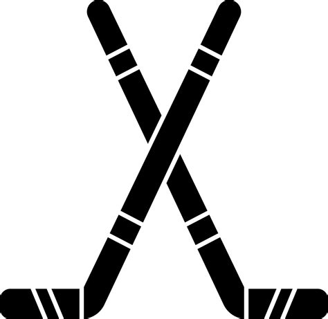 Hockey stick icon or symbol in Black and White color. 24254275 Vector ...