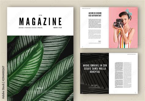 Magazine Layout Stock Template | Adobe Stock